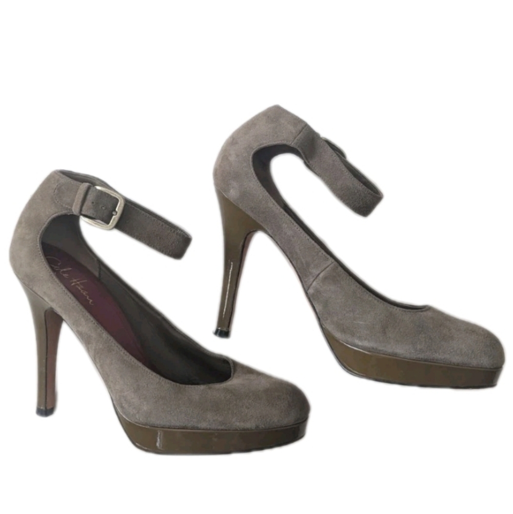 Cole Haan Marisa Nike Air Platform Suede Heels Ten Rounded Toe Size 9.5 B - Picture 13 of 13